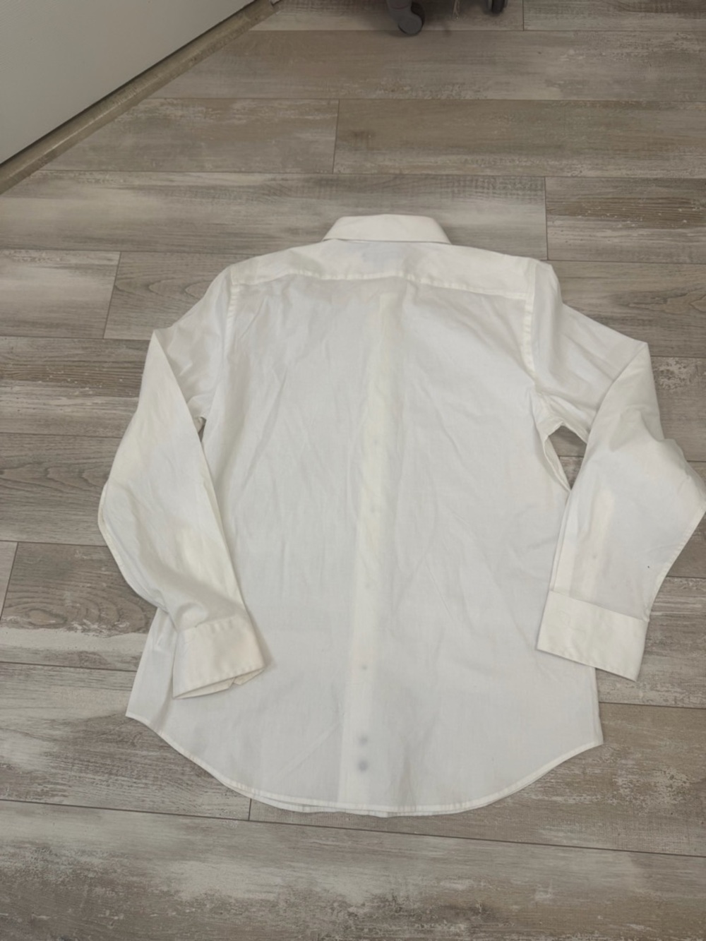 Men's Cream/White Long-Sleeve Button-Down Shirt - Modern Fit size L 16-161/2 - Picture 2 of 3